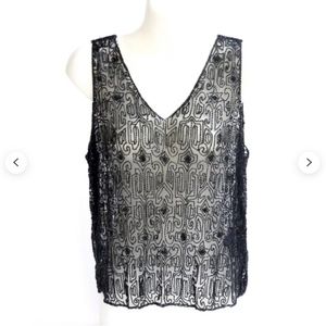 Stunning Ralph Lauren Black Beaded Vintage Top - image 1